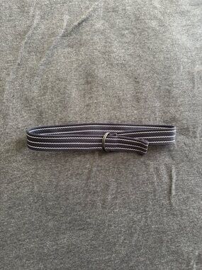 Navy Striped Webbing Belt